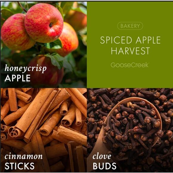 Goose Creek Spiced Apple Harvest Scented 3-Wick Candle 14.5 oz Fall Christmas - Picture 3 of 4